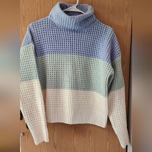 Colorblock Turtleneck Sweater
